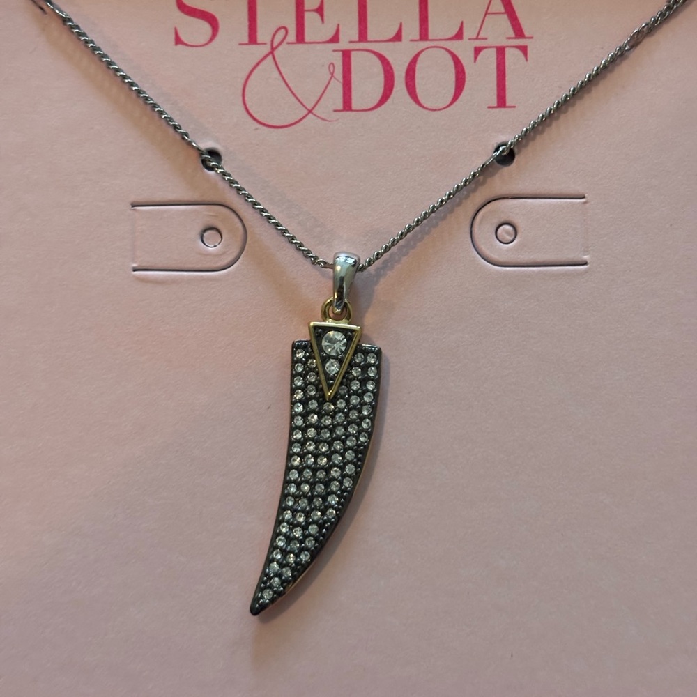 Stella & Dot Black and Silver Layered Necklace